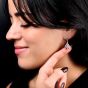 Diamond Ruby Platinum 18K Gold Drop Earrings