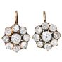 Antique Floral Halo 4.70 Carats Old Mine Diamond 18K Gold Earrings 