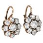 Antique Floral Halo 4.70 Carats Old Mine Diamond 18K Gold Earrings 