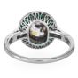 Old Cushion-Cut Diamond  French Emerald Halo Platinum Engagement Ring