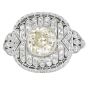 Vintage Old European Diamond 1.95carats Platinum Cocktail Engagement Ring |Dover Jewelry|
