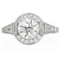 Estate 1.38 carats Diamond Platinum Halo Accent Engagement Ring |Dover Jewelry|