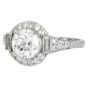 Estate 1.38 carats Diamond Platinum Halo Accent Engagement Ring |Dover Jewelry|