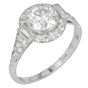 Estate 1.38 carats Diamond Platinum Halo Accent Engagement Ring |Dover Jewelry||