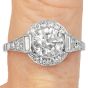 Estate 1.38 carats Diamond Platinum Halo Accent Engagement Ring |Dover Jewelry|