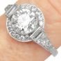 Estate 1.38 carats Diamond Platinum Halo Accent Engagement Ring |Dover Jewelry|