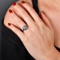 Vintage Deco Inspired Diamond 2.20cts Sapphire Platinum Halo Engagement Ring