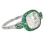 Vintage Deco Style Diamond 2.78carats Emerald Platinum Halo Engagement Ring|Dover Jewelry|