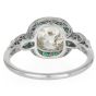 Vintage Deco Style Diamond 2.78carats Emerald Platinum Halo Engagement Ring|Dover Jewelry|