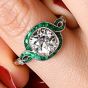 Vintage Deco Style Diamond 2.78carats Emerald Platinum Halo Engagement Ring
