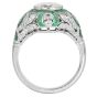 Vintage Diamond 3.25carats Emerald Platinum Filigree Engagement Ring|Dover Jewelry|