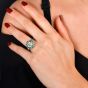 Vintage Diamond 3.25carats Emerald Platinum Filigree Engagement Ring