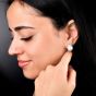 12mm Pearl & Diamond 18K White Gold Halo Stud Earrings