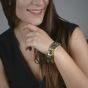 Gurhan Black Diamond 24K Gold Silver Wide Bangle Bracelet