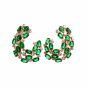 Vintage 10.84ct Diamond & Colombian  Emerald 18K Gold Earrings