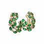 Vintage 10.84ct Diamond & Colombian  Emerald 18K Gold Earrings