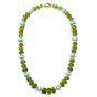Estate 5.76 ct Diamond Peridot Beads Turquoise Rondelles 14K Gold Necklace