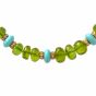 Estate 5.76 ct Diamond Peridot Beads Turquoise Rondelles 14K Gold Necklace