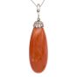 Vintage Large Red Coral Diamond 18K Pendant-Enhancer 
