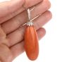 Vintage Large Red Coral Diamond 18K Pendant-Enhancer 