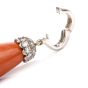 Vintage Large Red Coral Diamond 18K Pendant-Enhancer 