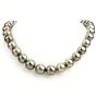 Black Pearl Diamond 16mm Tapering Strand 20 Inch Necklace