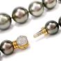 Tahitian Pearl Diamond 16mm Tapering Strand 20 Inch Necklace