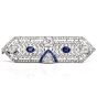 Antique Art Deco Diamond Sapphire Platinum Pin Brooch