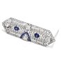 Antique Art Deco Diamond Sapphire Platinum Pin Brooch