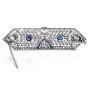 Antique Art Deco Diamond Sapphire Platinum Pin Brooch