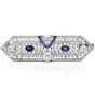 Antique Art Deco Diamond Sapphire Platinum Pin Brooch