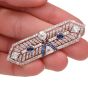 Antique Art Deco Diamond Sapphire Platinum Pin Brooch