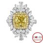 GIA 4.81ct Fancy Yellow Diamond 18K Gold Convertible Cocktail Halo Ring/Pendant