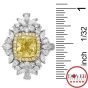 GIA 4.81ct Fancy Yellow Diamond 18K Gold Convertible Cocktail Halo Ring/Pendant