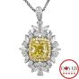 GIA 4.81ct Fancy Yellow Diamond 18K Gold Convertible Cocktail Halo Ring/Pendant