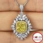 GIA 4.81ct Fancy Yellow Diamond 18K Gold Convertible Cocktail Halo Ring/Pendant