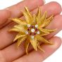 Hammerman Vintage Diamond Ruby Floral Pinwheel 18K Brooch Pin