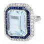 Estate 11.50cts Aquamarine Sapphire Platinum Cocktail Ring|Dover Jewelry|