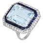 Estate 11.50cts Aquamarine Sapphire Platinum Cocktail Ring|Dover Jewelry||
