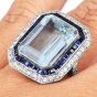 Estate 11.50cts Aquamarine Sapphire Platinum Cocktail Ring|Dover Jewelry|