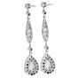 Estate Aquamarine Diamond Platinum Tear Drop Earrings