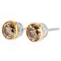 Fancy Brown Yellow Diamond 18K Gold Stud Earrings |Dover Jewelry|