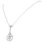 Estate Aquamarine Diamond Teardrop Platinum Necklace|Dover Jewelry|