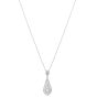 Vintage  Diamond Teardrop Platinum Pendant Necklace