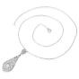 Vintage  Diamond Teardrop Platinum Pendant Necklace