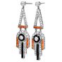 Estate Coral Onyx & Diamond Art Deco Style Platinum Dangle Earrings