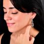 Estate Coral Onyx & Diamond Art Deco Style Platinum Dangle Earrings