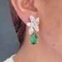 Extraordinary GIA Diamond Emerald Platinum Clip-On Day & Night Earrings. 638401-621801-ex