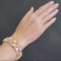 Natural Fancy pink Yellow White GIA Diamond 18K Gold Heart Bracelet. 529549