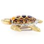 Vintage Diamond enamel 18K Gold Turtle Brooch Pin